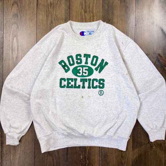 Vintage 1990 Boston Celtics Basketball Sweatshirt, Retro Boston NBA Shirt Tee - Picture 1 of 2